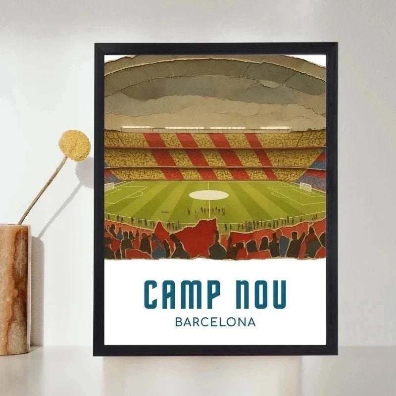 Voetbalstadion A4 Posters – Barcelona, PSV, Feyenoord, Twent, Ophalen of Verzenden