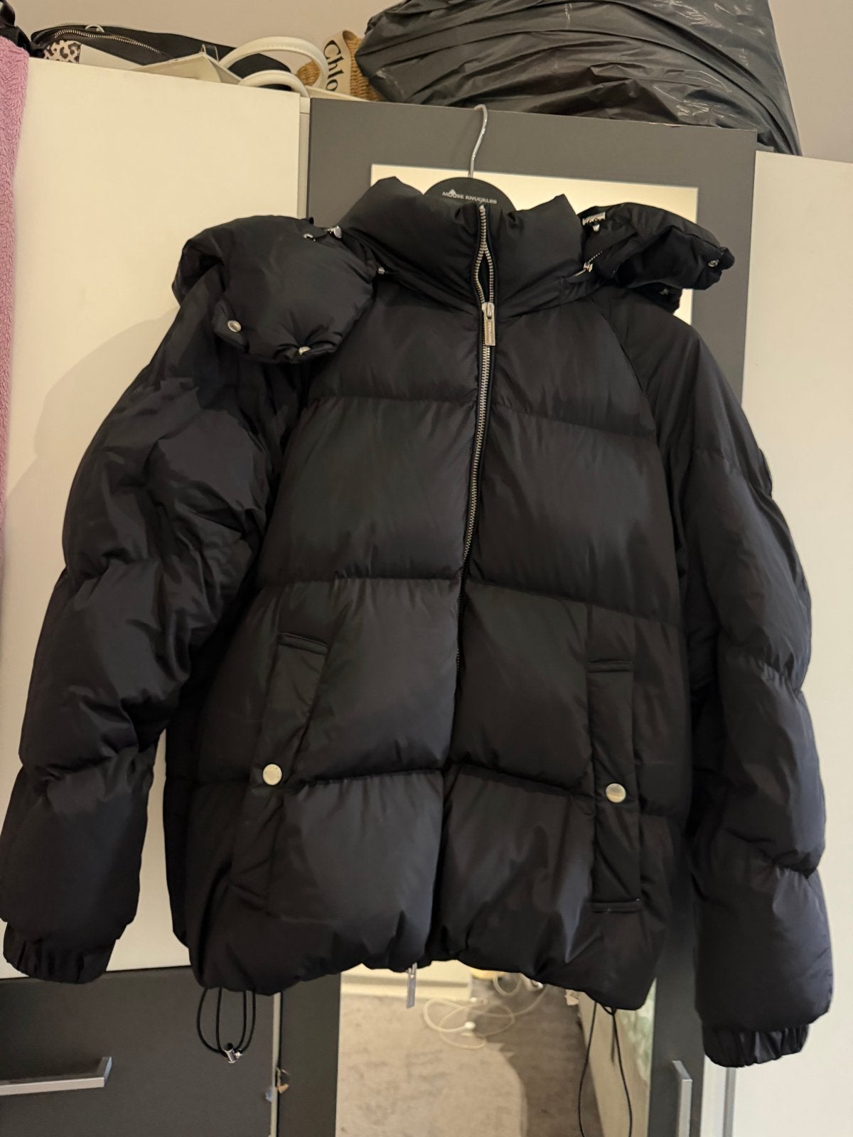 Woolrich Puffer Jas Zwart Maat L, Kleding | Dames, Jassen | Winter, Ophalen of Verzenden, Zo goed als nieuw, Maat 42/44 (L), Zwart