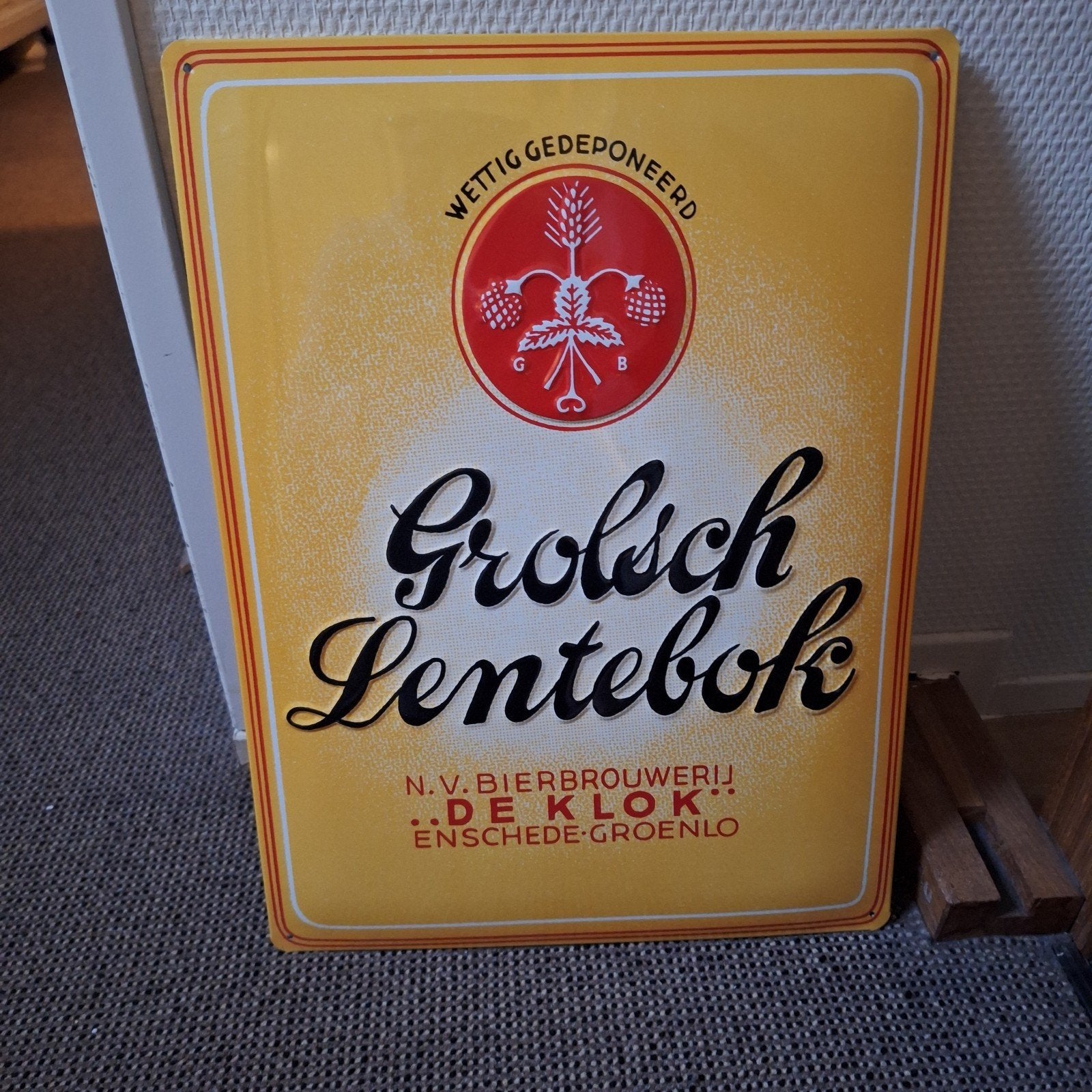 Grolsch bord, Ophalen of Verzenden, Gebruikt, Reclamebord, Plaat of Schild, Grolsch