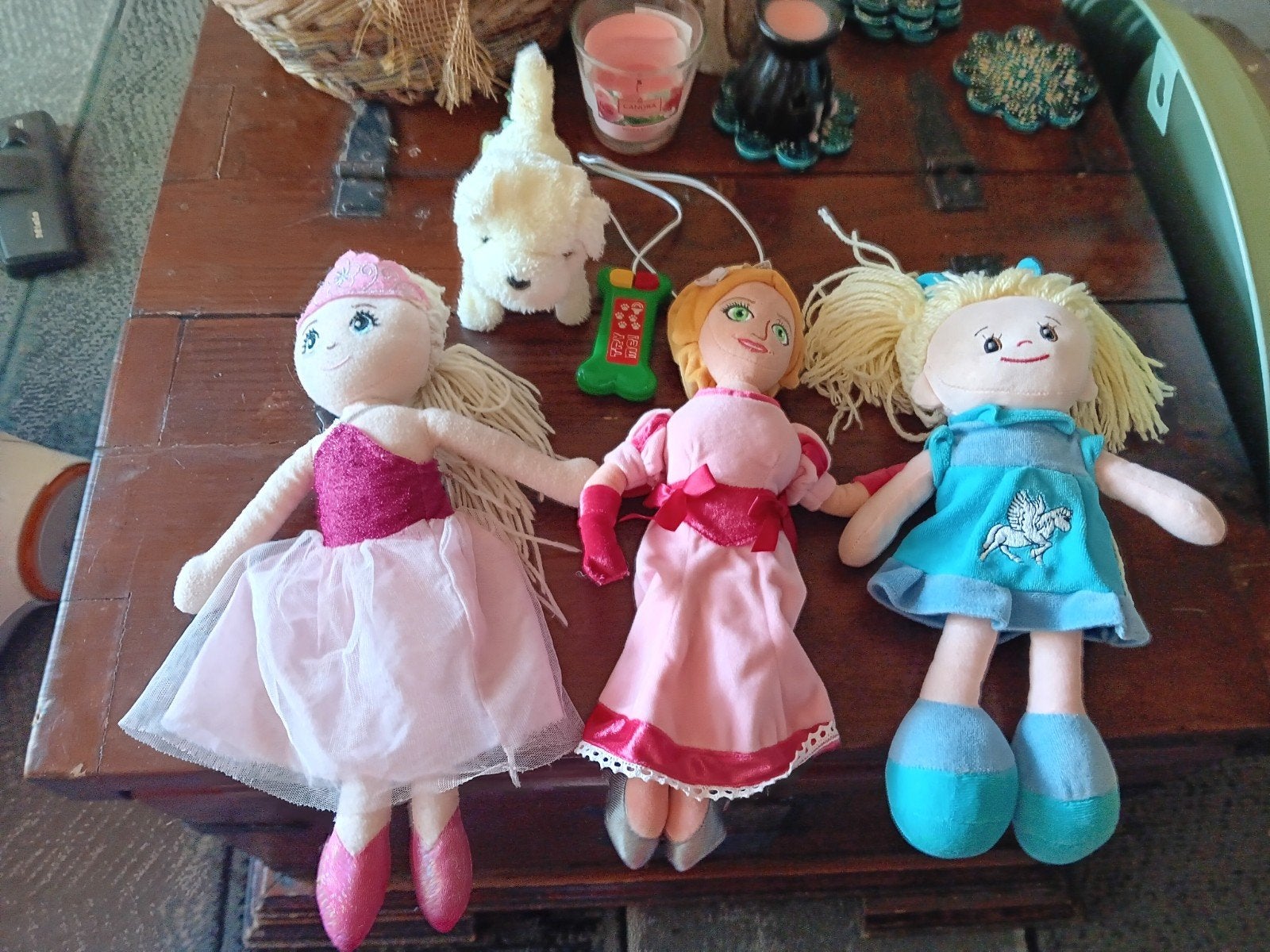 Set van 3 stoffen poppen: ballerina, prinses en meer, Kinderen en Baby's, Speelgoed | Poppen, Ophalen, Gebruikt, Overige typen