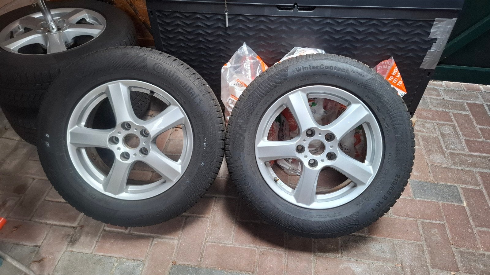 Winterbanden met velgen - Continental WinterContact, Auto-onderdelen, Banden en Velgen, Ophalen, 16 inch, Banden en Velgen, Winterbanden
