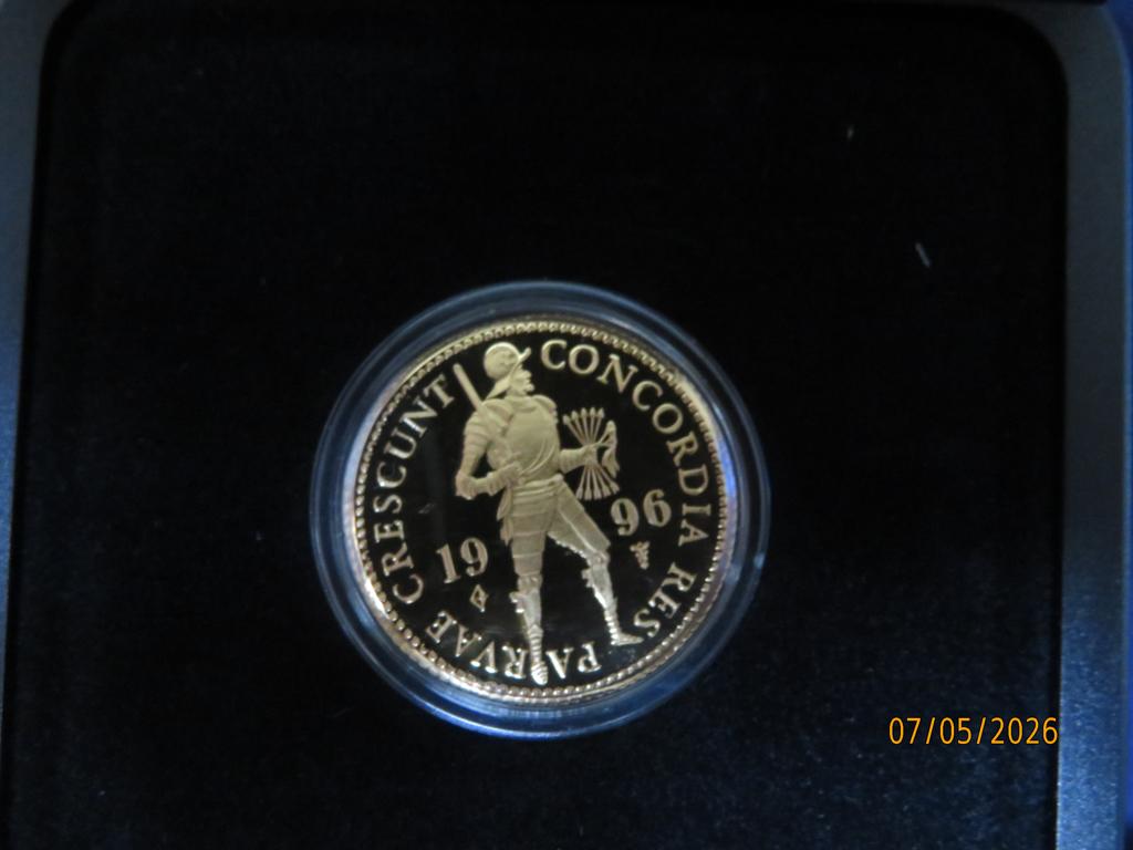 No.449- Gouden enkel Ducaat 1996 Proof munt., Ophalen of Verzenden, Koningin Beatrix, Overige waardes, Losse munt