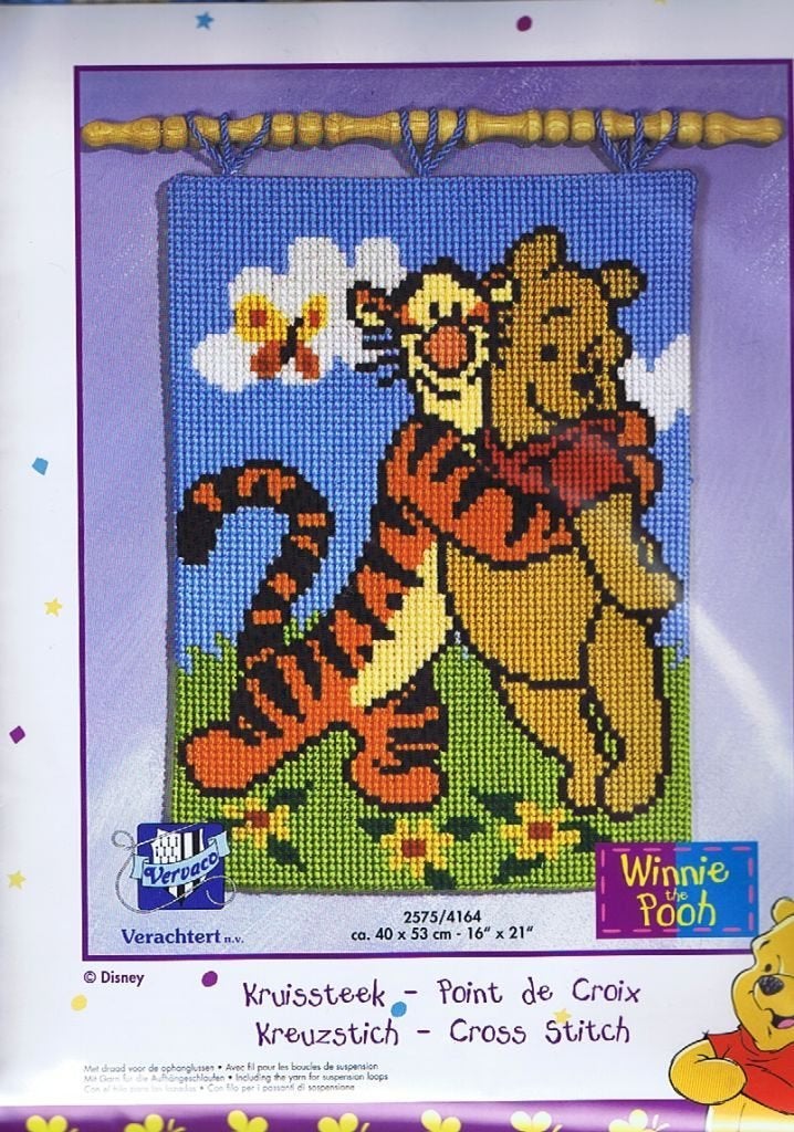 OPRUIMING DISNEY voorbedrukt wandkleed w.pooh + teigertje, Ophalen of Verzenden, Nieuw, Handborduren, Borduurpakket