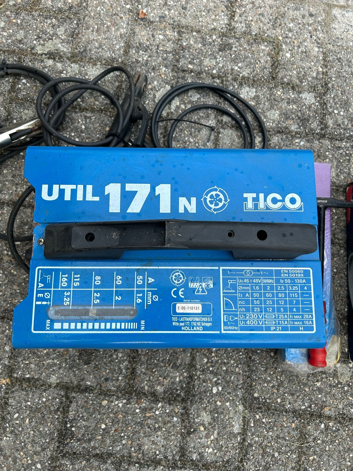 Tico Util 171N lasapparaat met laskap, Ophalen, Gebruikt, 150 tot 250 ampère, Elektroden
