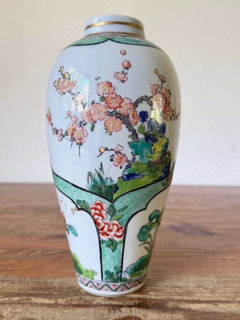 Chinese porseleinen vaas – Famille Verte stijl, Ophalen of Verzenden