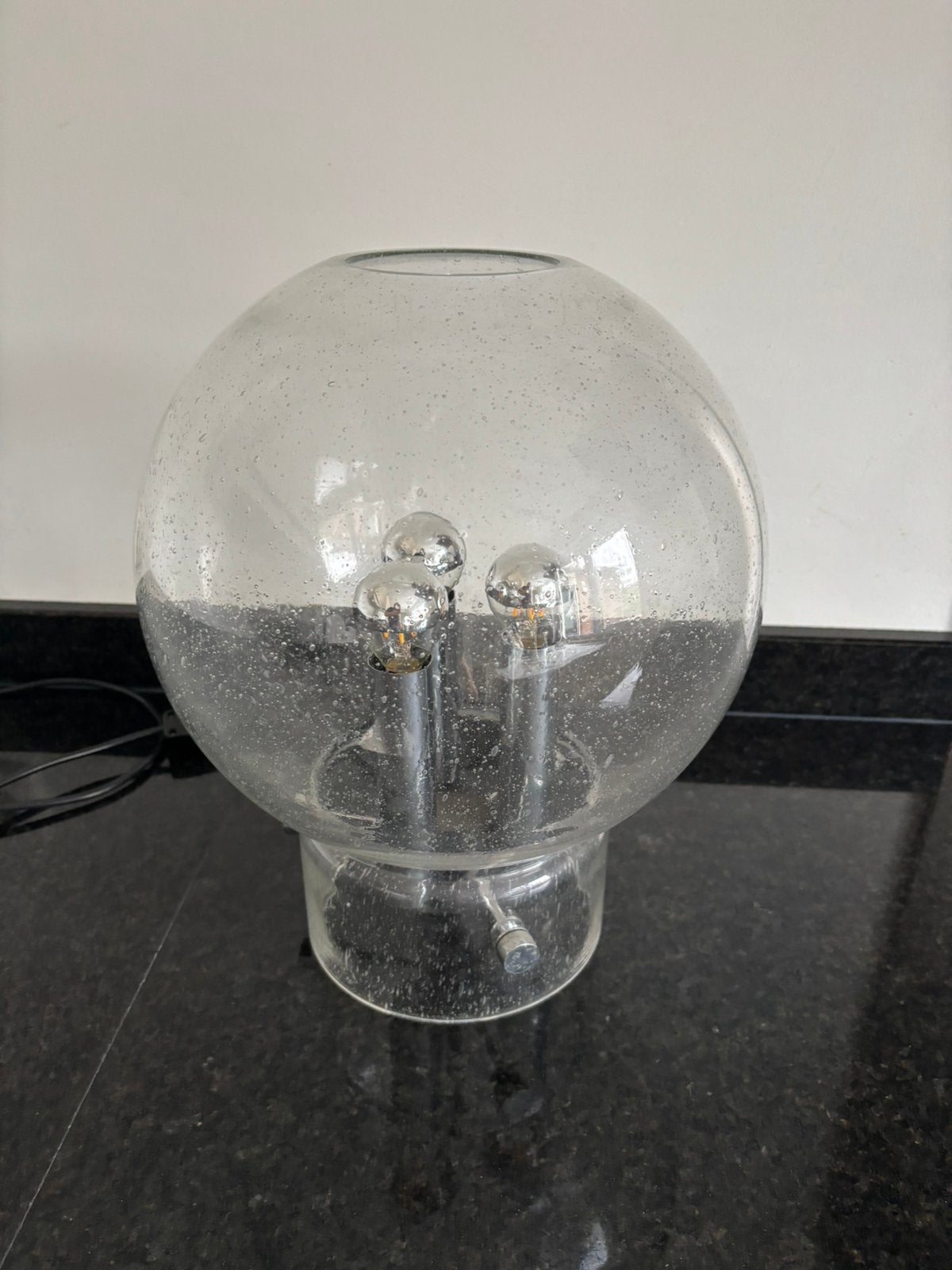 Foto 5 van Vintage Glashütte Limburg tafellamp bubbelglas jaren 70