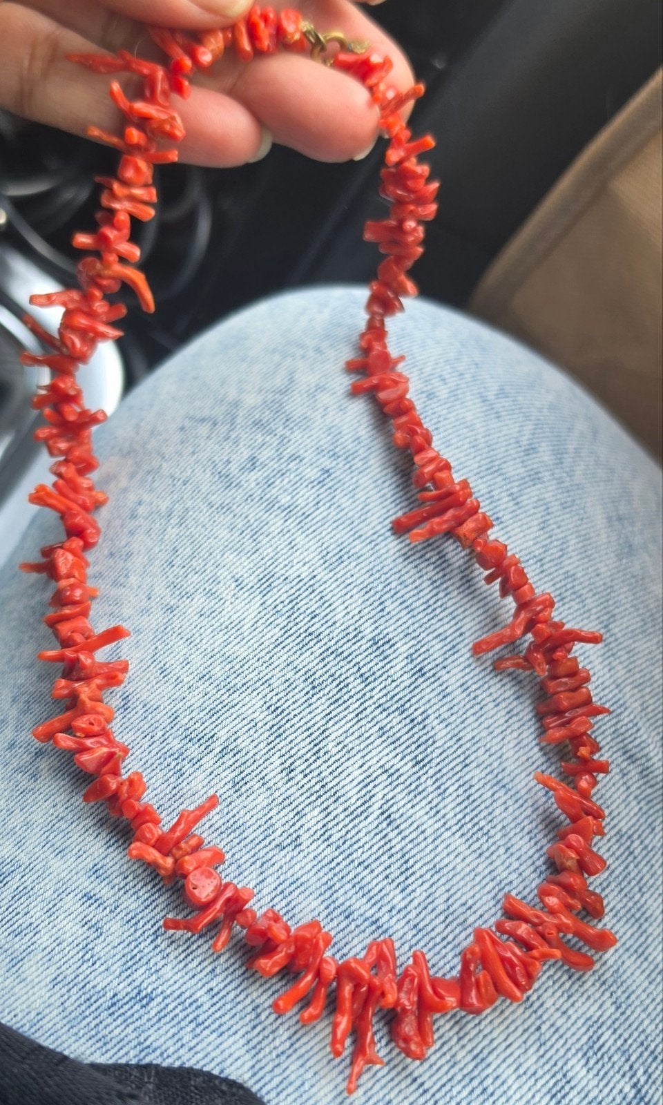 bloedkoraal ketting, Sieraden, Tassen en Uiterlijk, Ophalen of Verzenden, Zo goed als nieuw, Rood, Steen of Mineraal
