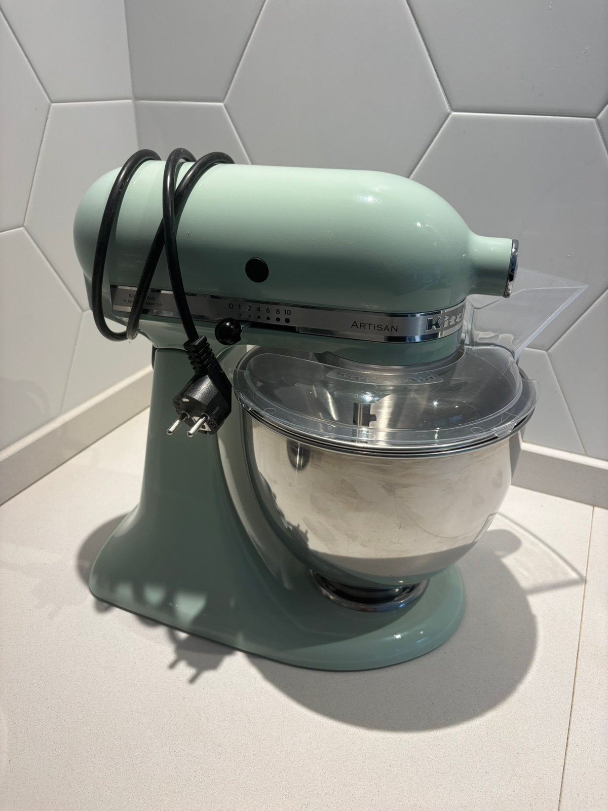 KitchenAid Artisan pistache 5KSM175PSEPT, Witgoed en Apparatuur, Keukenmixers, 4 liter of meer, Ophalen, Gebruikt, 3 snelheden of meer