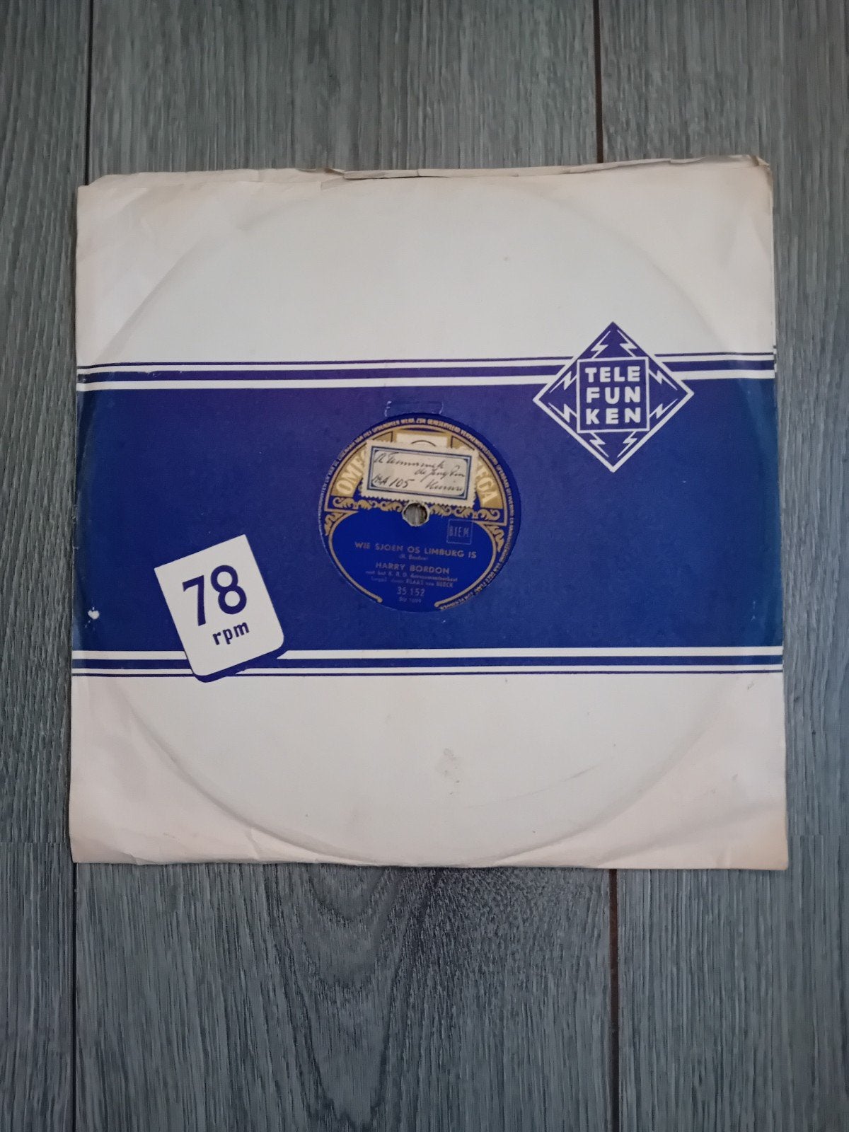 Harry Bordon - Wie Sjoen Os Limburg Is (78 toeren), Ophalen of Verzenden, Gebruikt, 10 inch, Overige typen