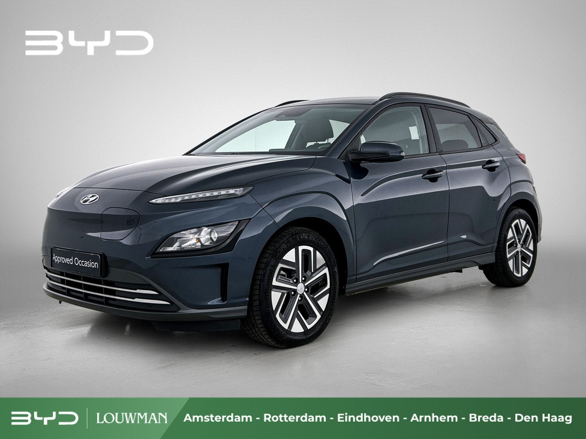 Hyundai KONA EV Fashion 64 kWh | Trekhaak | BTW voertuig | I, Auto's, Stof, Gebruikt, Zwart, Automatische klimaatregeling