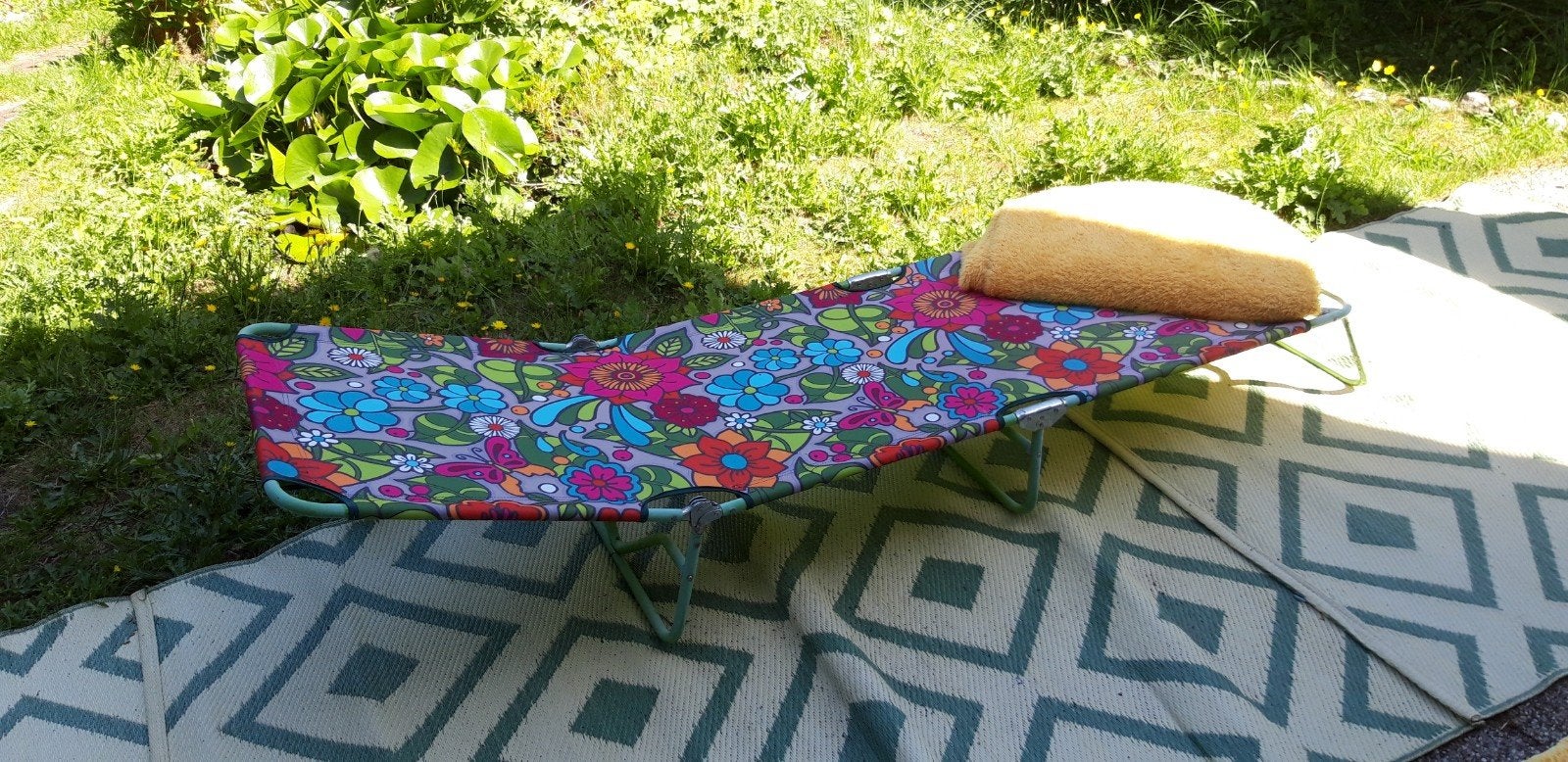 Ligbed opklapbed retrostijl, Ophalen, Aluminium, 2 zitplaatsen