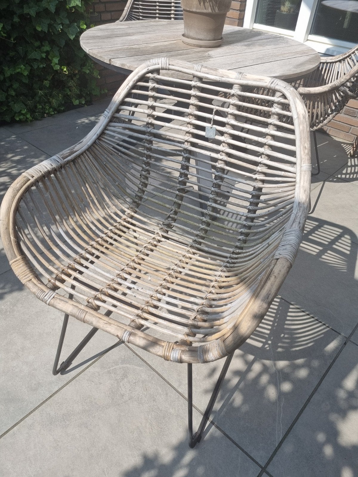 Rotan stoel - 70x60x86cm, Ophalen, Gebruikt, Overige kleuren, Drie