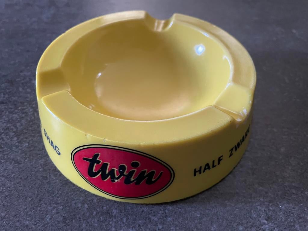 Asbak Twin, geel, Ophalen of Verzenden