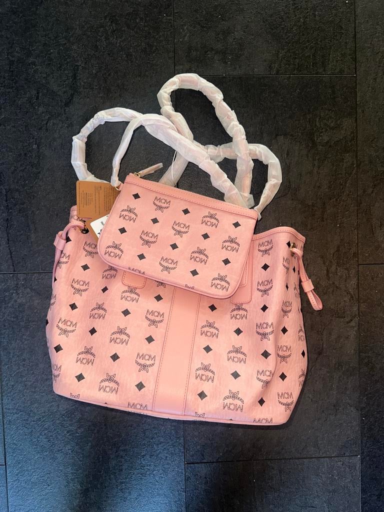 MCM Liz Reversible Shopper Visetos Roze met Pouch, Sieraden, Tassen en Uiterlijk, Tassen | Damestassen, Ophalen, Nieuw, Roze, Shopper