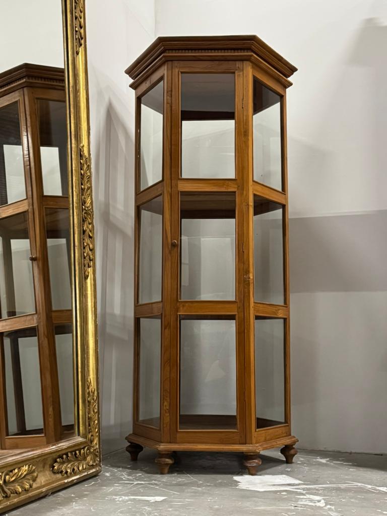 Vitrinekast teak vintage landelijk, Ophalen