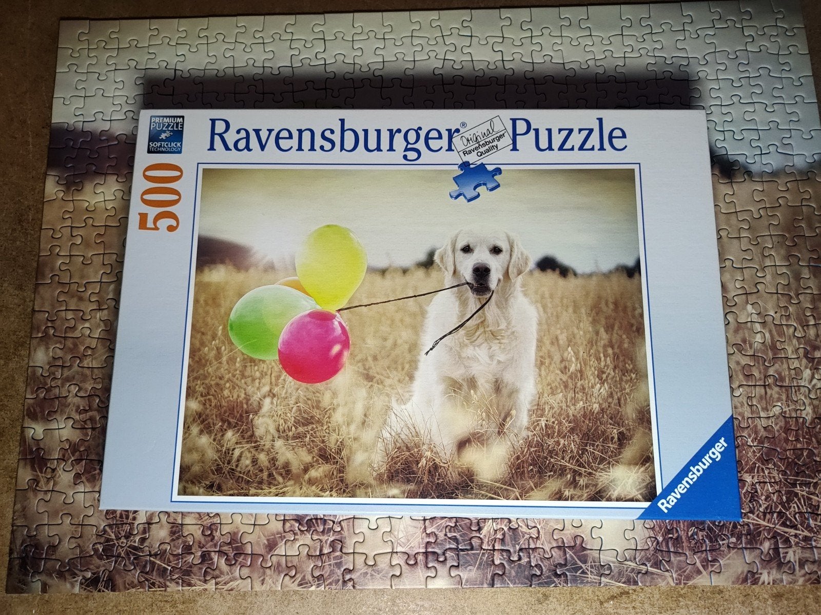 Ravensburger puzzel 500 stukjes Ballonnenparty, Ophalen of Verzenden, 500 t/m 1500 stukjes, Zo goed als nieuw, Legpuzzel