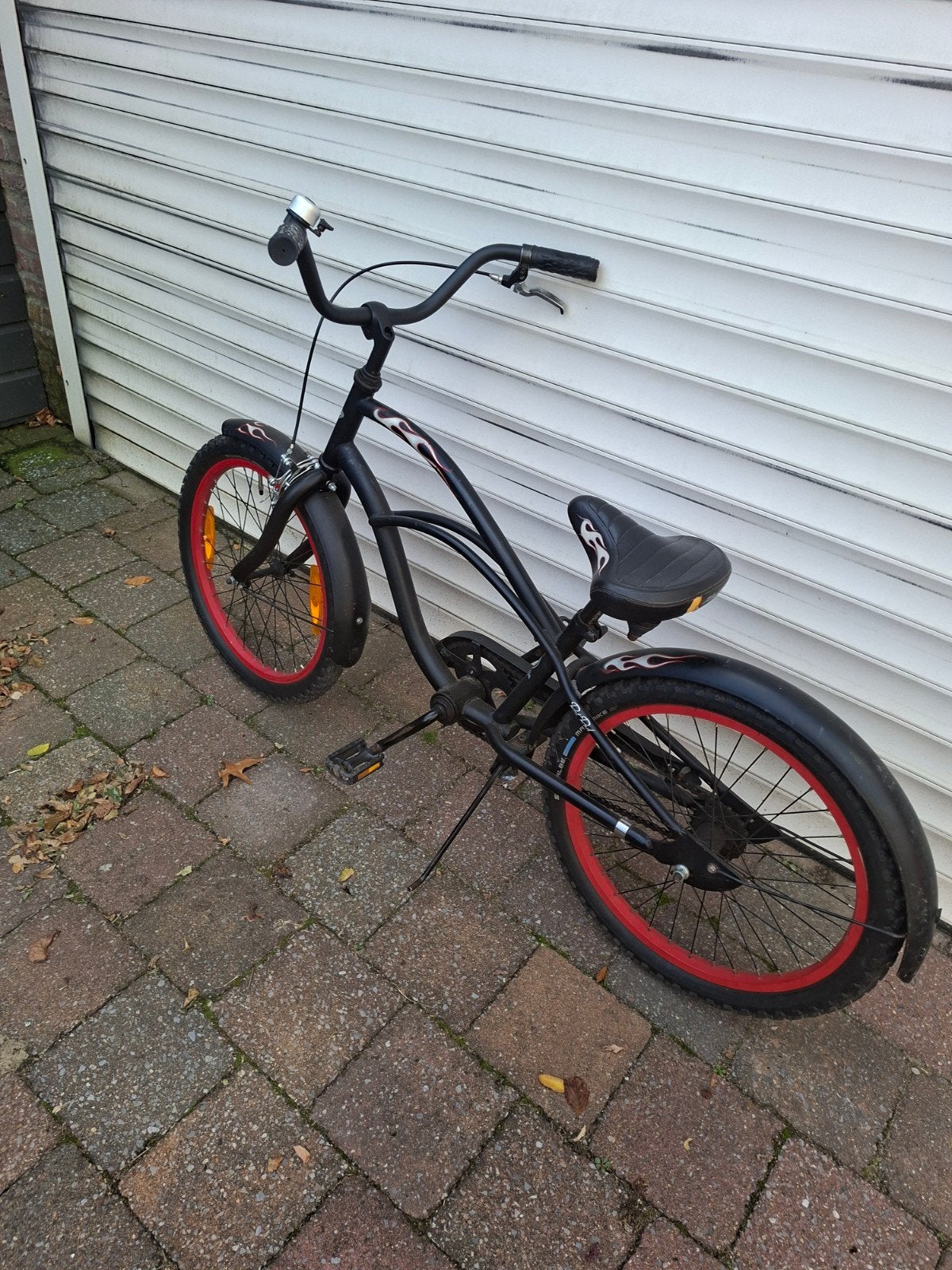 Electra Cruiser Fiets - Zwart met vlammen, Gebruikt, Velgrem, Minder dan 49 cm, Ophalen