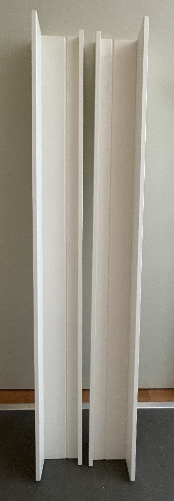 IKEA MOSSLANDA fotoplanken (2 stuks) – WIT – 115 cm, Ophalen, Zo goed als nieuw