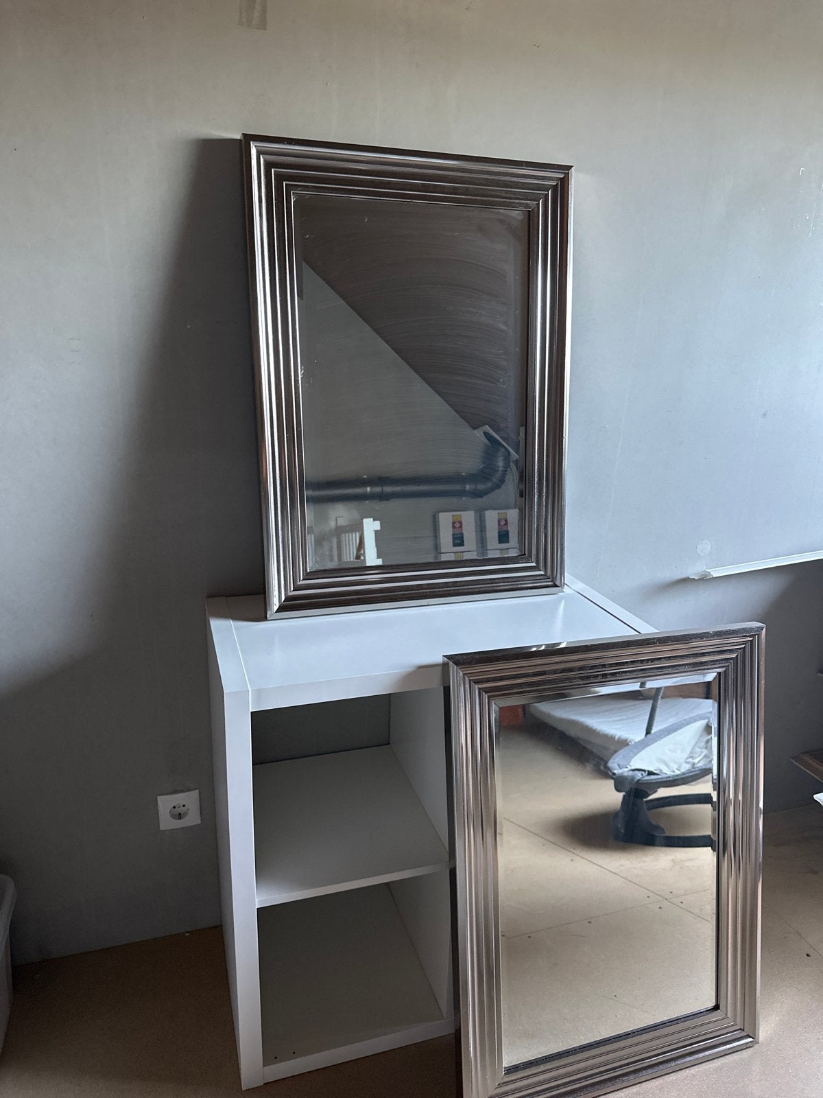 2 Hotelchique Spiegels met Zilveren Lijsten - 60x80 cm, Ophalen, Zo goed als nieuw, Minder dan 100 cm, Rechthoekig