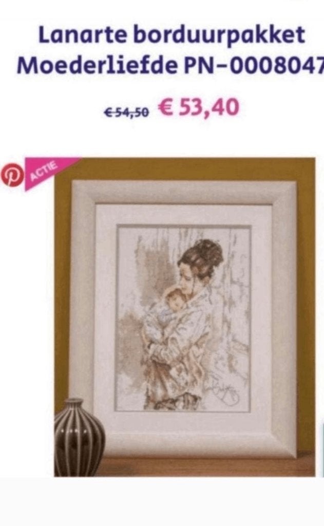BORDUURPAKKET LANARTE MOTHER’S ️ LOVE, Hobby en Vrije tijd, Borduren en Borduurmachines, Verzenden, Nieuw, Handborduren, Borduurpakket
