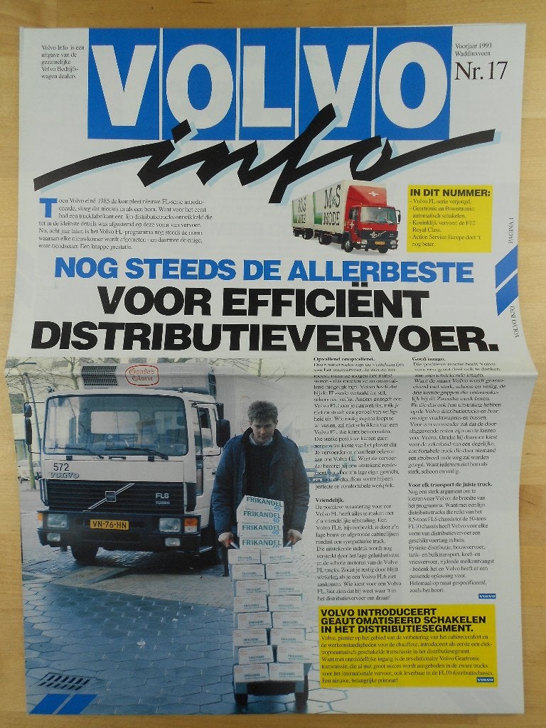 Volvo Info Krant 1993 nr. 17 F16 F12 FL6 FS7 FL7 FL10, Volvo, Zo goed als nieuw, Volvo, Ophalen of Verzenden