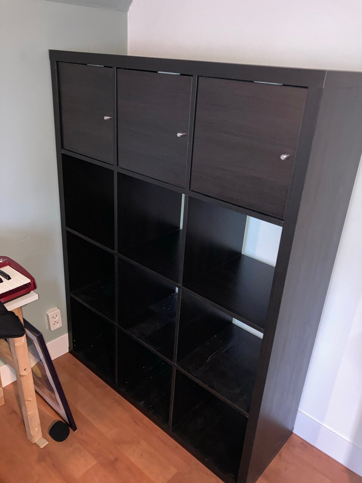 IKEA Kallax Kast met 3 deuren - Donkerbruin, Ophalen, Gebruikt