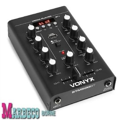 Mengpaneel, 2-Kanaals Mixer USB,MP3,Bluetooth, Bass, Treble, Vonyx, Nieuw, Info@marbeco.nl, Overige instrumenten