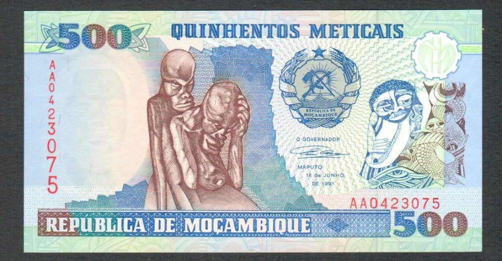 Bankbiljet - Mozambique 500 Meticais 1991 - UNC., Postzegels en Munten, Ophalen of Verzenden, Overige landen, Los biljet