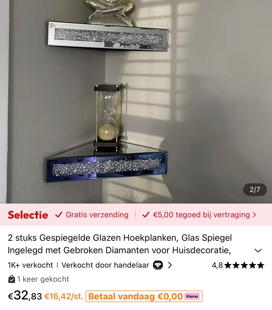 Hoekplanken gespiegeld, Ophalen, Nieuw