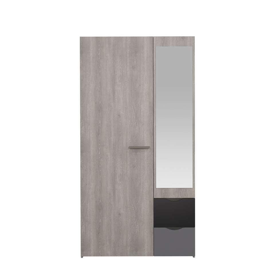 Half hoogslaper , bureau en kledingkast tempo grijs, Eenpersoons, Ophalen of Verzenden, Zo goed als nieuw, 90 cm