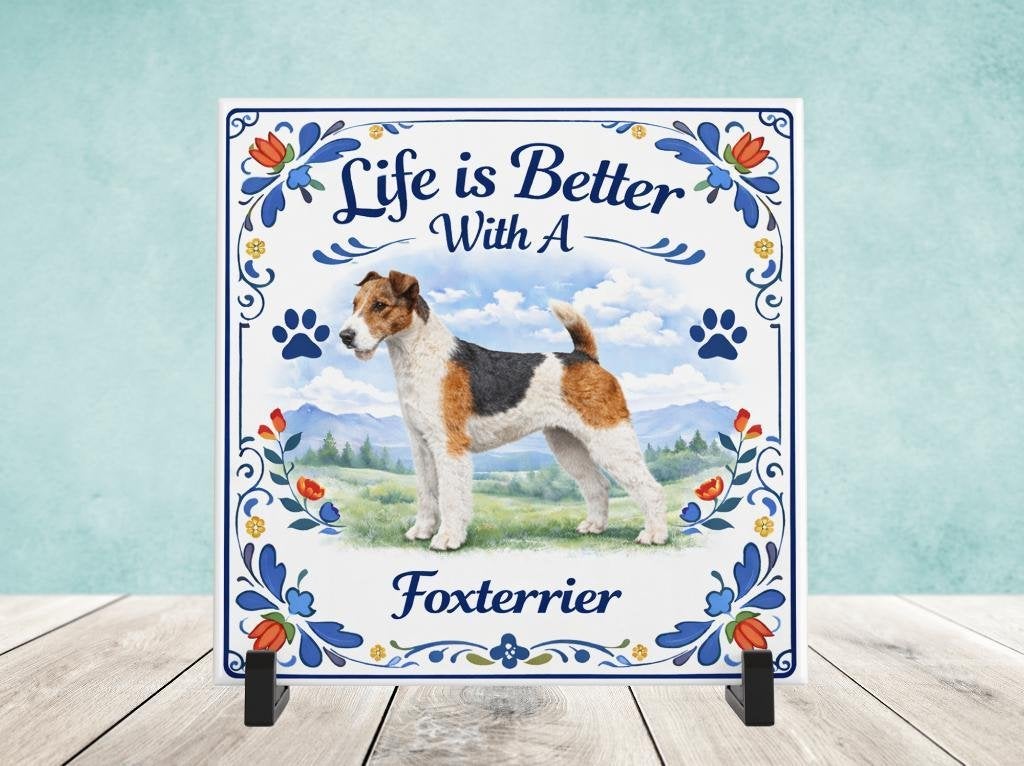 Life is Better With a Foxterrier (draadhaar) tegel, Verzenden, Nieuw