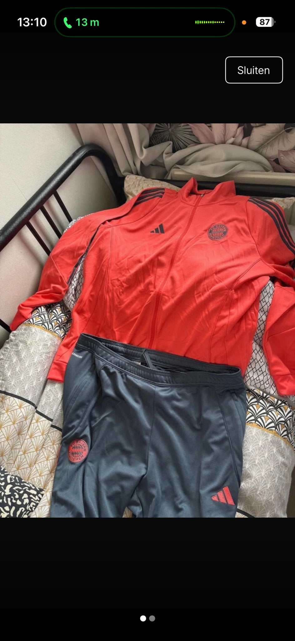Adidas Bayern München Trainingspak - Oranje/Grijs, Ophalen of Verzenden, Zo goed als nieuw