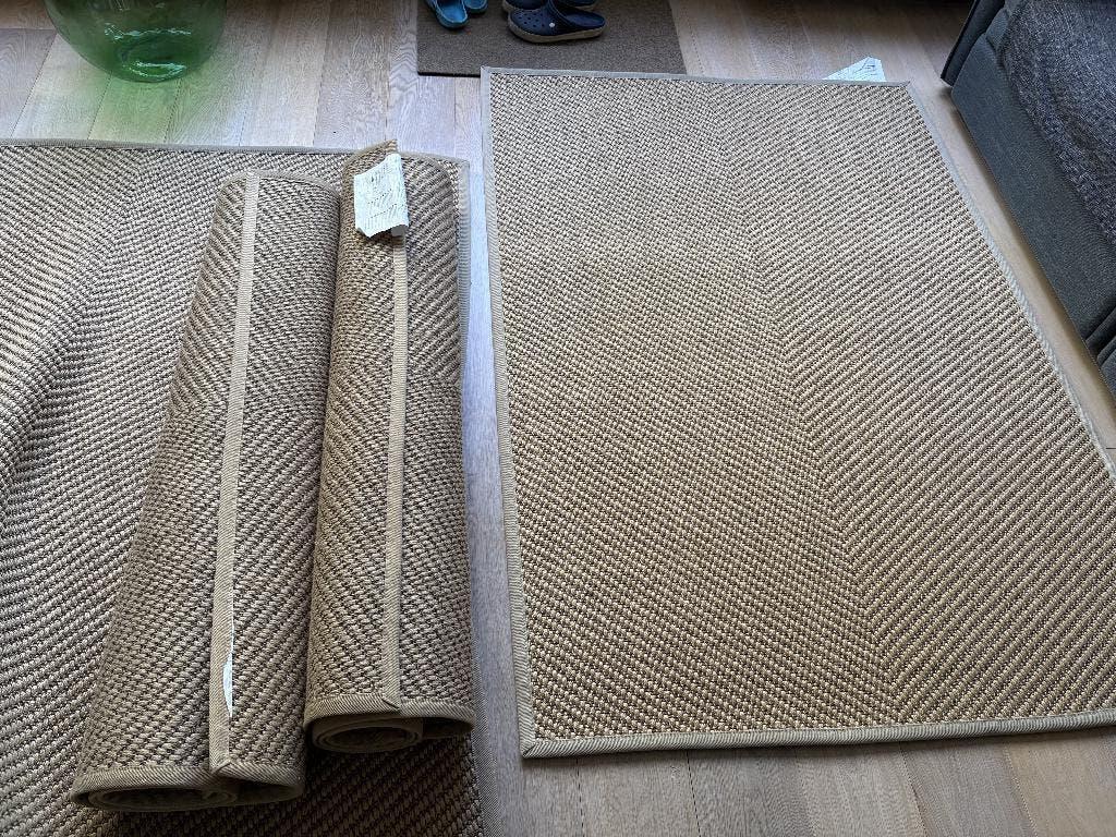 Ikea kleed Hellested (2x), Ophalen, Gebruikt, 100 tot 150 cm, Beige
