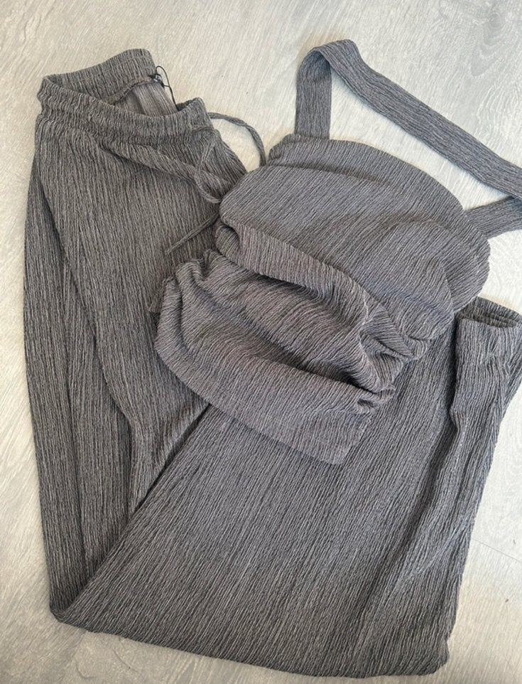 Zara tweedelige set: top en broek, maat S, Verzenden, Zo goed als nieuw, Maat 36 (S), Grijs