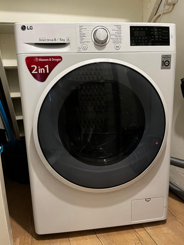 LG Direct Drive 8/5kg 2in1 Wasmachine en Droger, 6 tot 8 kg, Ophalen, Zo goed als nieuw, 85 tot 90 cm
