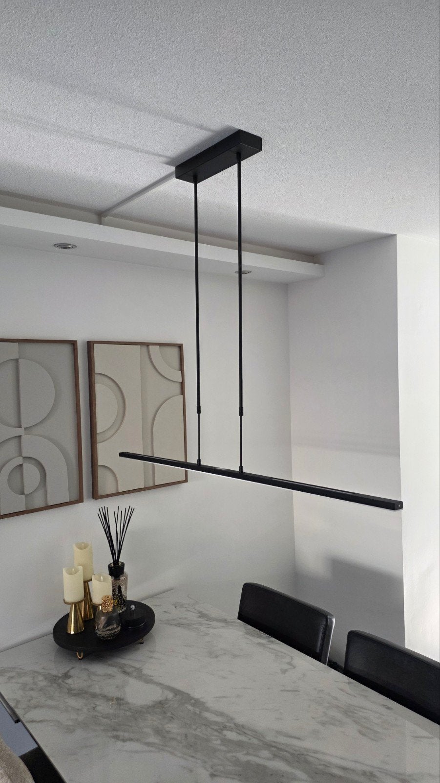 Moderne dimbare  LED Hanglamp, tweezijdig, Ophalen, Gebruikt, Overige fittingen, Metaal
