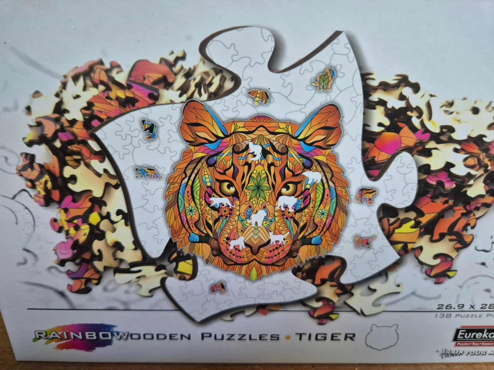 Houten puzzel 'Tijger' - Rainbow Wooden Puzzles, Ophalen of Verzenden, Minder dan 500 stukjes, Zo goed als nieuw, Legpuzzel
