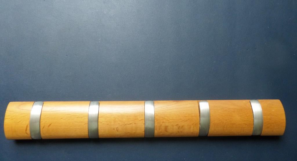 Houten kapstok - FLIP 5 kapstok - haken van nikkel, Nieuw, Minder dan 100 cm, Hout, Ophalen
