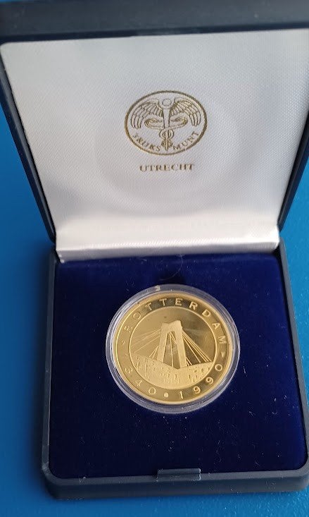 Rotterdam 1 Porter Brons Proof - 1990, Postzegels en Munten, Penningen en Medailles, Verzenden, Brons, Nederland