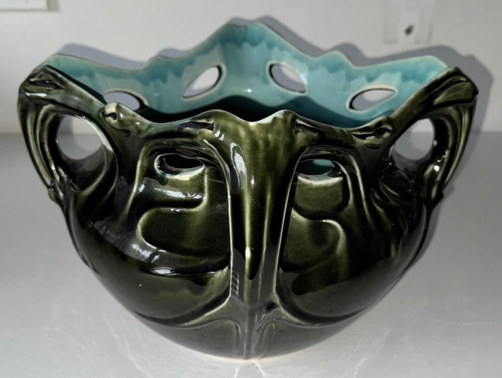 Bloempot Art Nouveau Gustave de Bruyn België, Ophalen of Verzenden