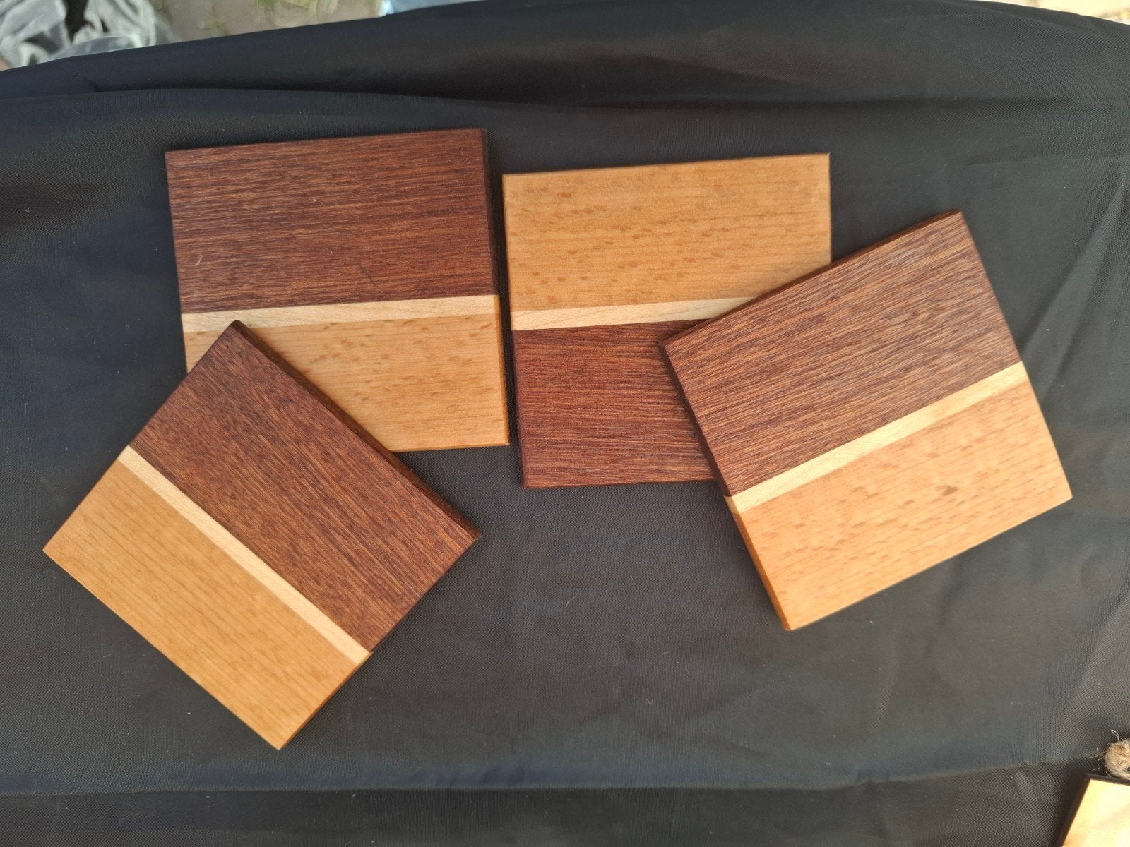 Handgemaakte Houten Onderzetters (Set van 4), Hout, Nieuw, Ophalen of Verzenden, Landelijk