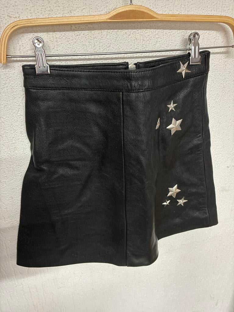 Nikkie Selected by Kate Moss Leren Rokje met Sterren, Zwart, Ophalen of Verzenden, Zo goed als nieuw, Maat 34 (XS) of kleiner