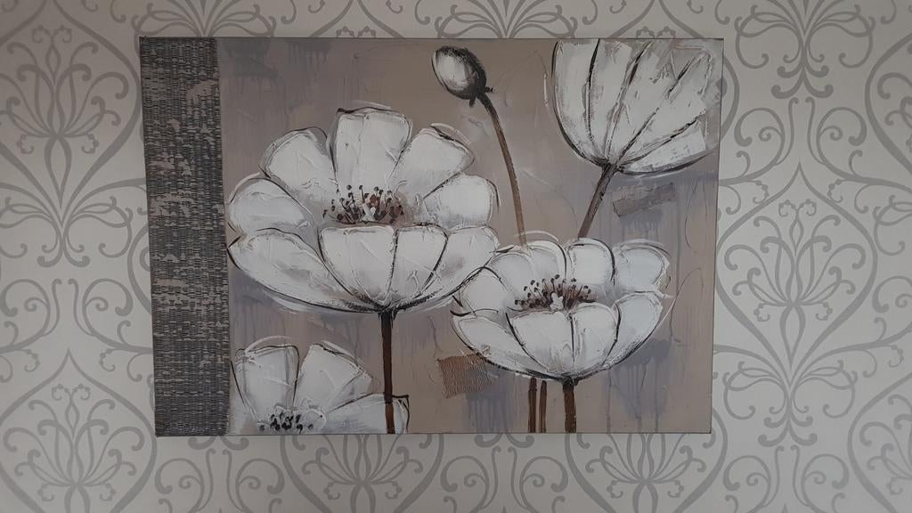 Schilderij met witte bloemen, Ophalen