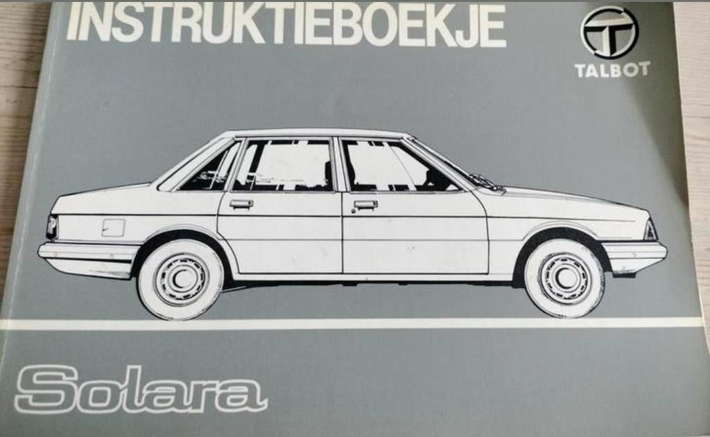 TALBOT.SIMCA SOLARA handleiding Nederlandstalig, Ophalen of Verzenden