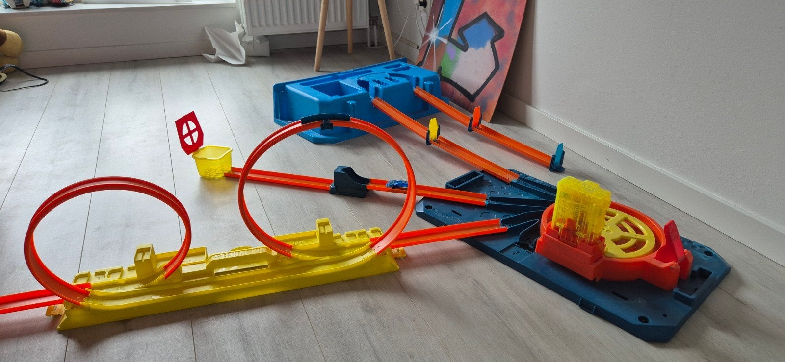 Hot Wheels Track Builder Crash stunt box Speelset., Ophalen of Verzenden, Zo goed als nieuw, Handmatig, Hot Wheels