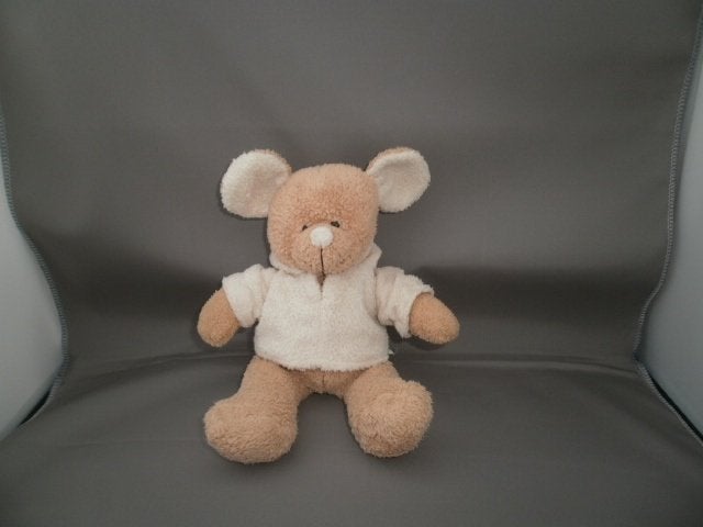 toys muis bruin crème vestje met capuchon oren en neus 20cm, Kinderen en Baby's, Speelgoed | Knuffels en Pluche, Muis, Overige merken