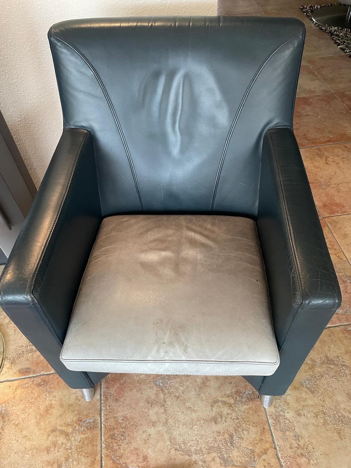 2x Leolux Dolcinea fauteuil  – leer, Huis en Inrichting, Ophalen, Gebruikt, 50 tot 75 cm, Leer