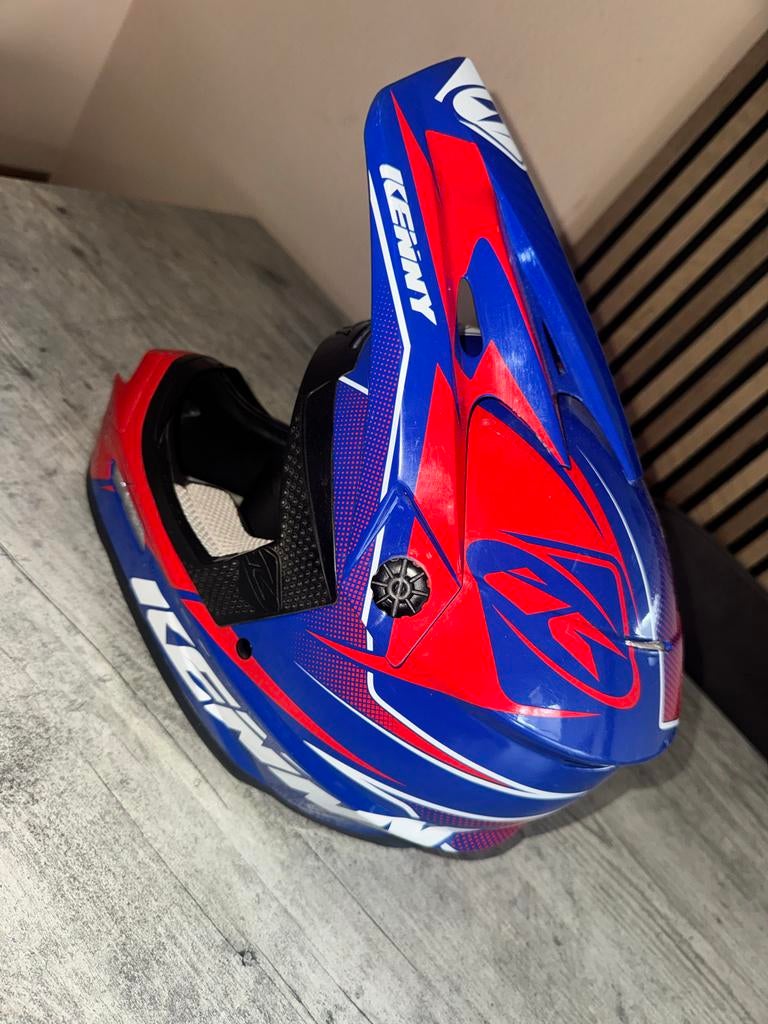 Kenny crosshelm rood/blauw maat XS, Ophalen of Verzenden, Tweedehands, Offroadhelm, Overige merken