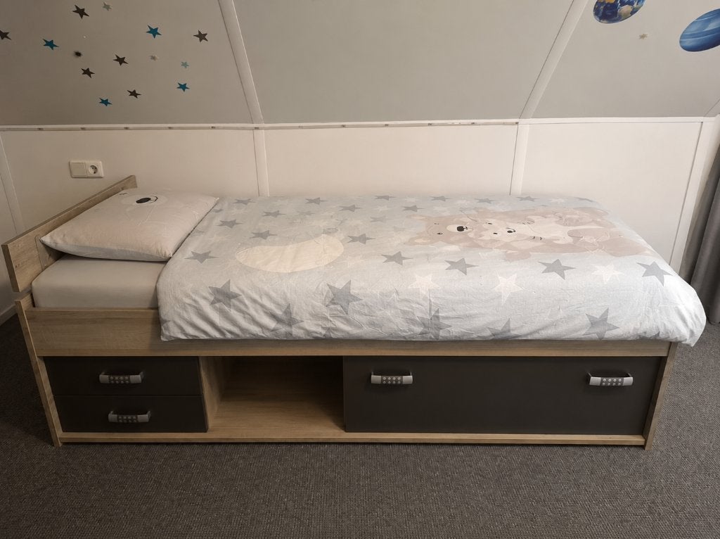 Kajuitbed Pep (90x200), Ophalen, 90 cm, Eenpersoons, Bruin