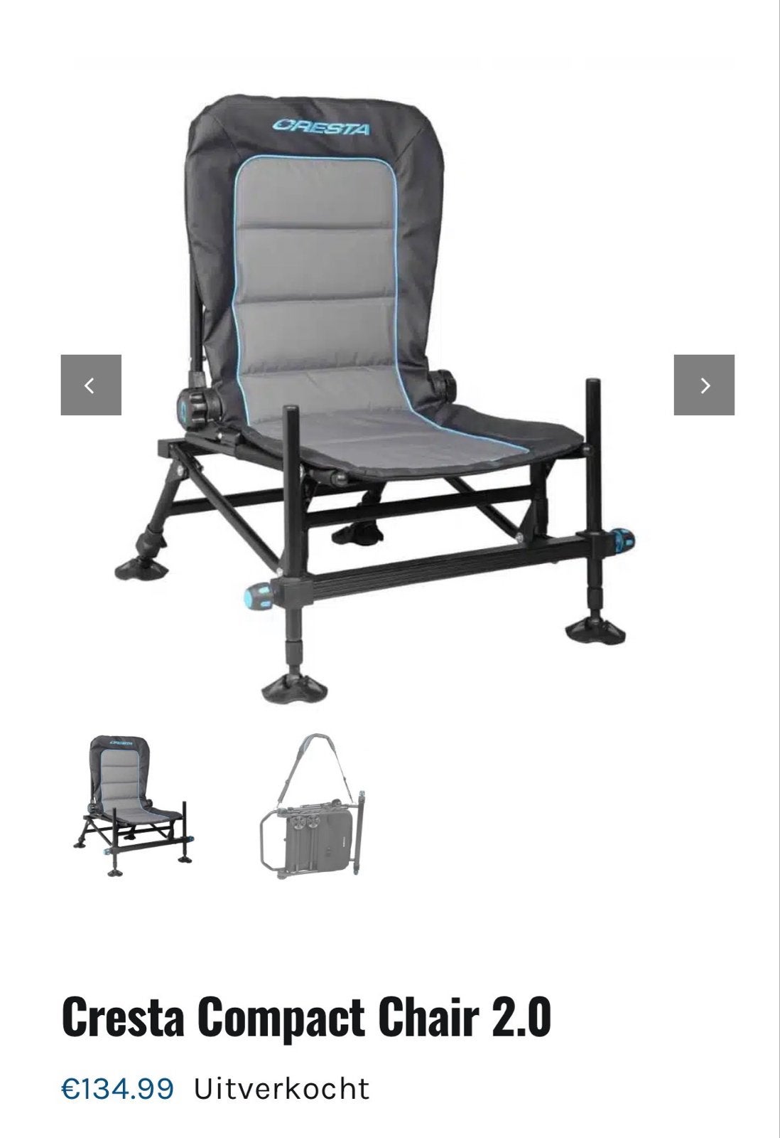 Cresta Blackthorne Comfort Chair Low 2.0 Visstoel, Ophalen of Verzenden, Nieuw, Overige typen